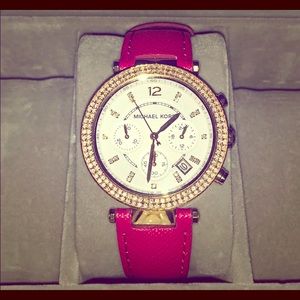 Michael Kors Parker Champagne Glitz Watch Pink